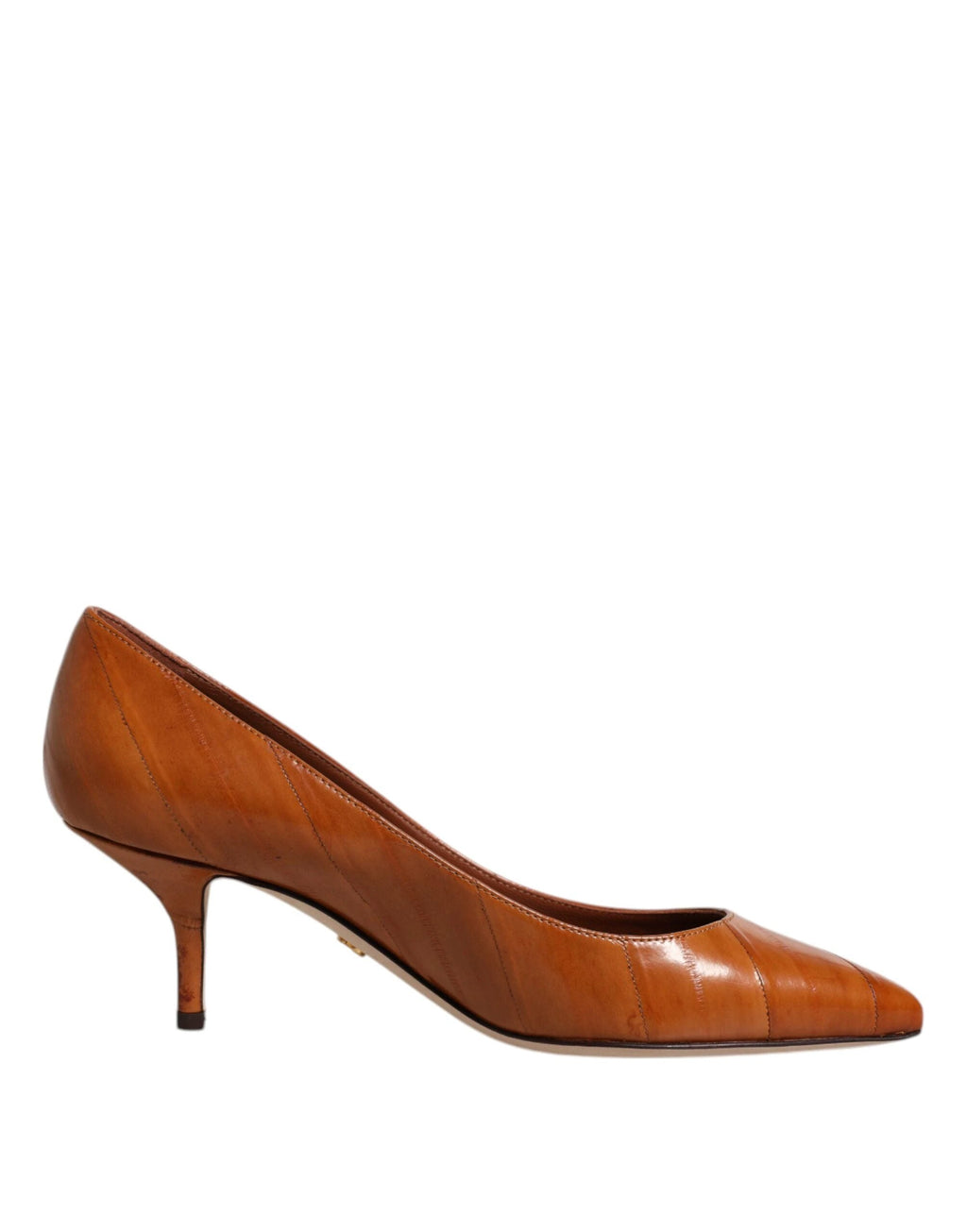 Dolce & Gabbana Brown Leather Kitten Heels Pumps Shoes by Dolce & Gabbana