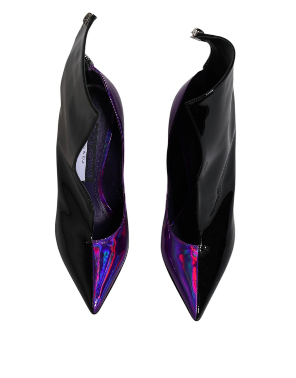 Dolce & Gabbana Purple Black Pointed Ankle Boots Shoes by Dolce & Gabbana