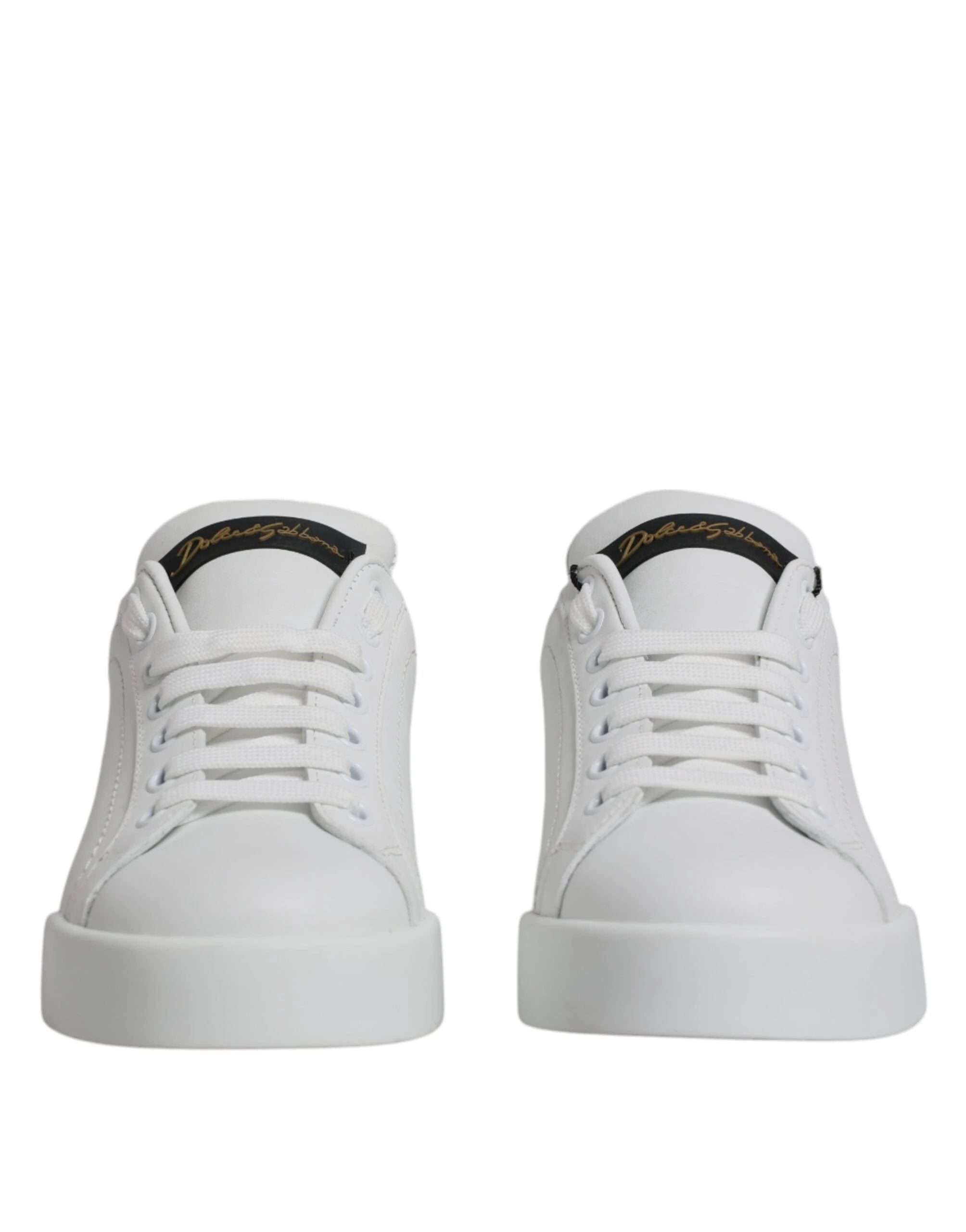 Dolce & Gabbana White Leather Classic Low Top Sneakers Shoes by Dolce & Gabbana