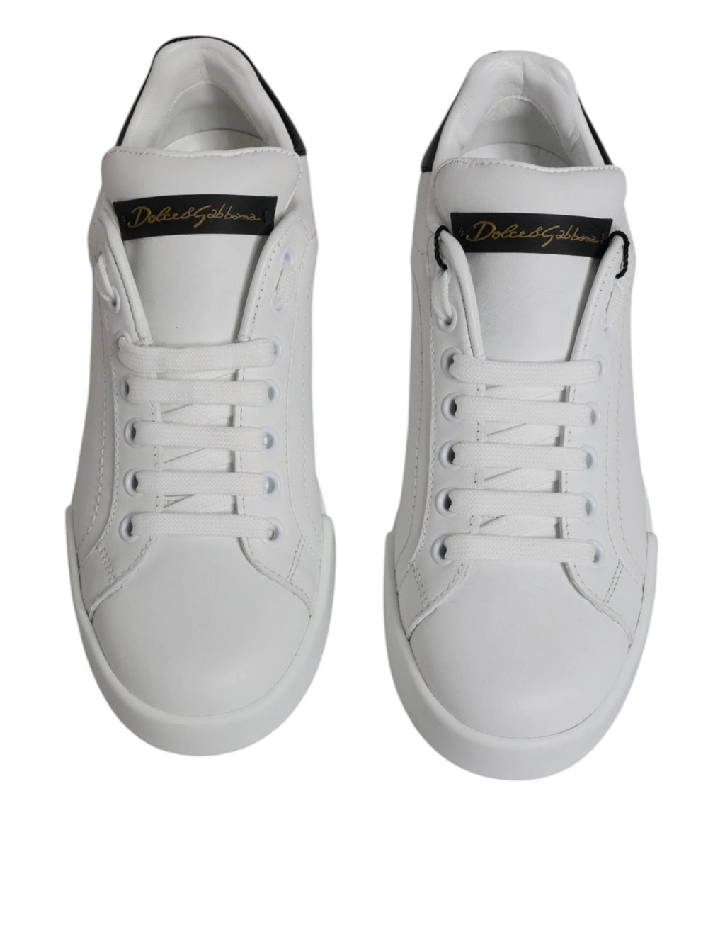 Dolce & Gabbana White Leather Classic Low Top Sneakers Shoes by Dolce & Gabbana