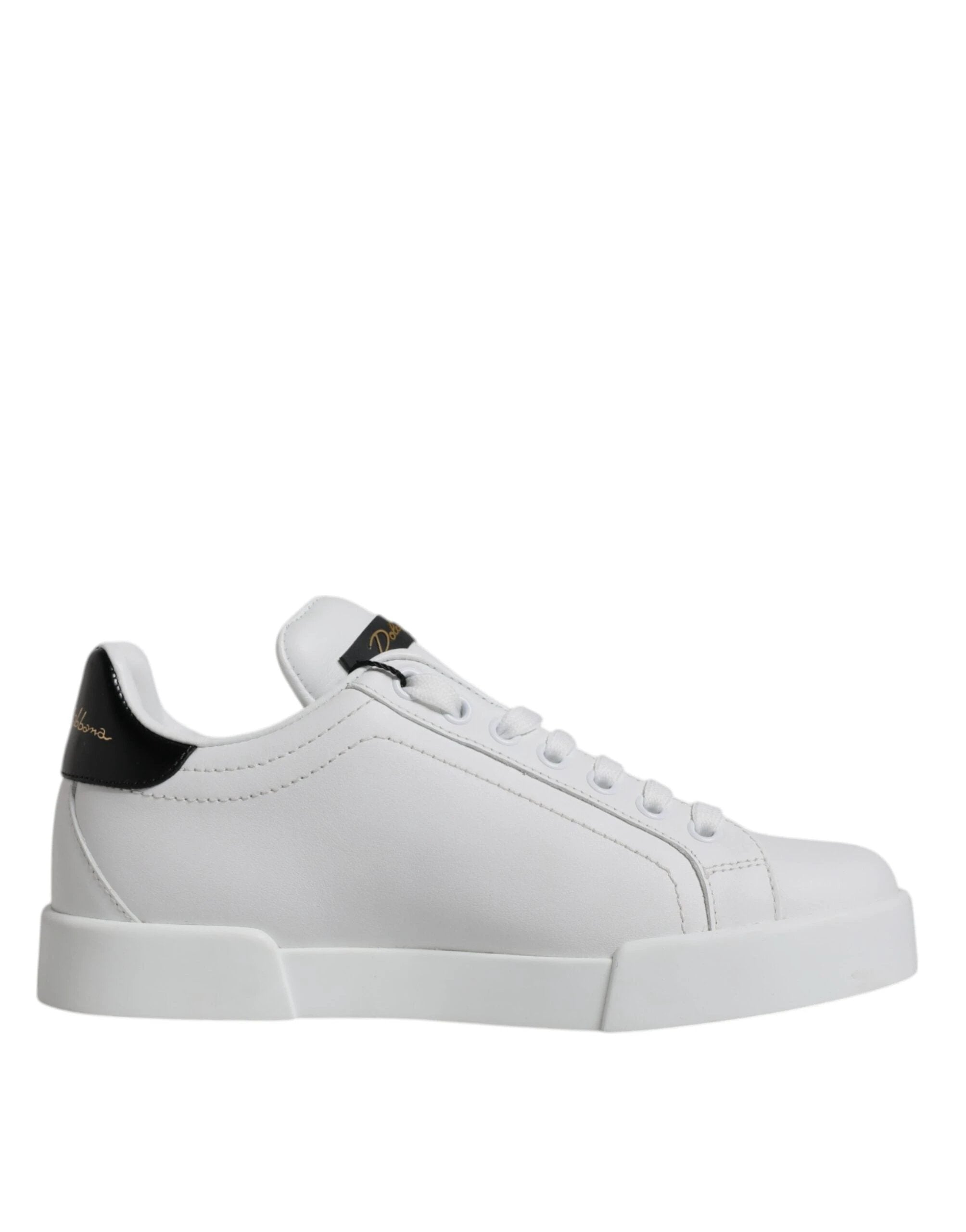 Dolce & Gabbana White Leather Classic Low Top Sneakers Shoes by Dolce & Gabbana