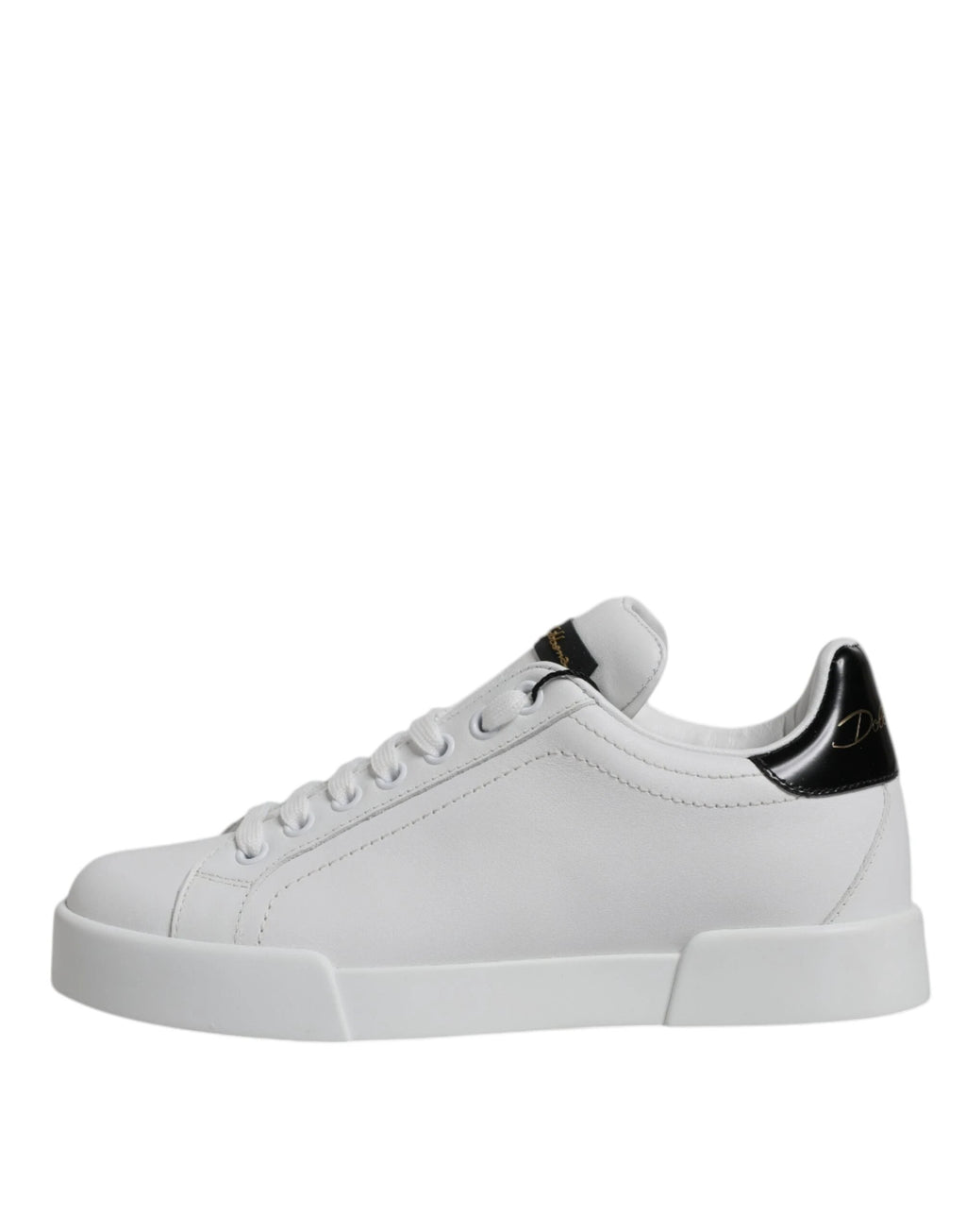 Dolce & Gabbana White Leather Classic Low Top Sneakers Shoes by Dolce & Gabbana