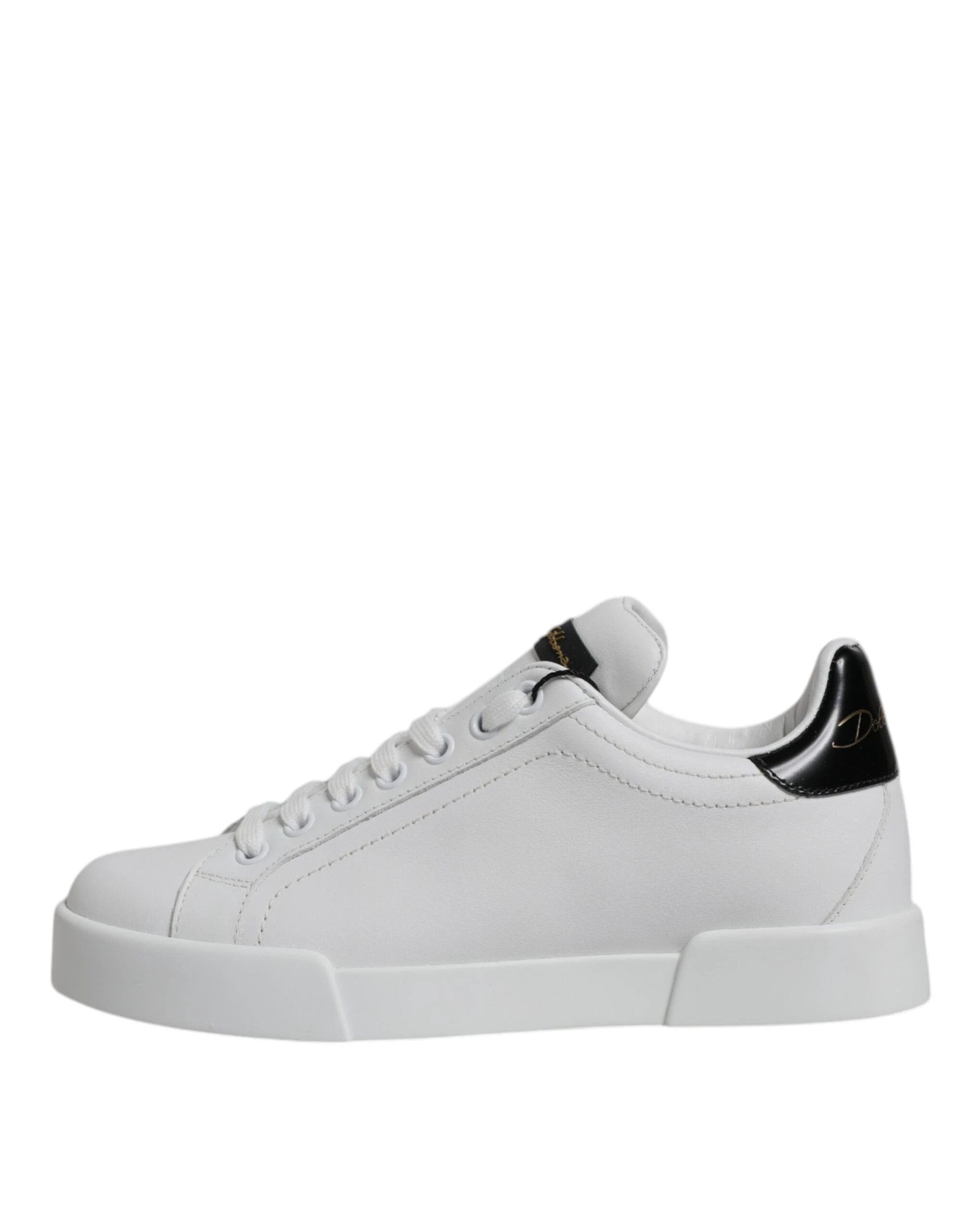 Dolce & Gabbana White Leather Classic Low Top Sneakers Shoes by Dolce & Gabbana