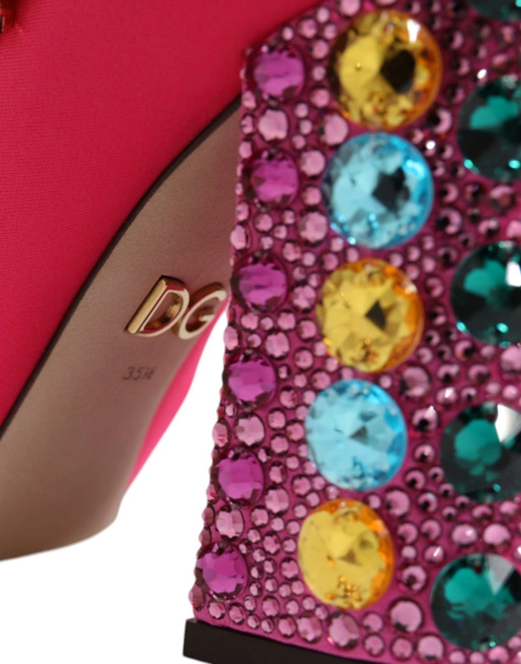 Dolce & Gabbana Pink Nylon Crystal Vally High Boots Shoes by Dolce & Gabbana