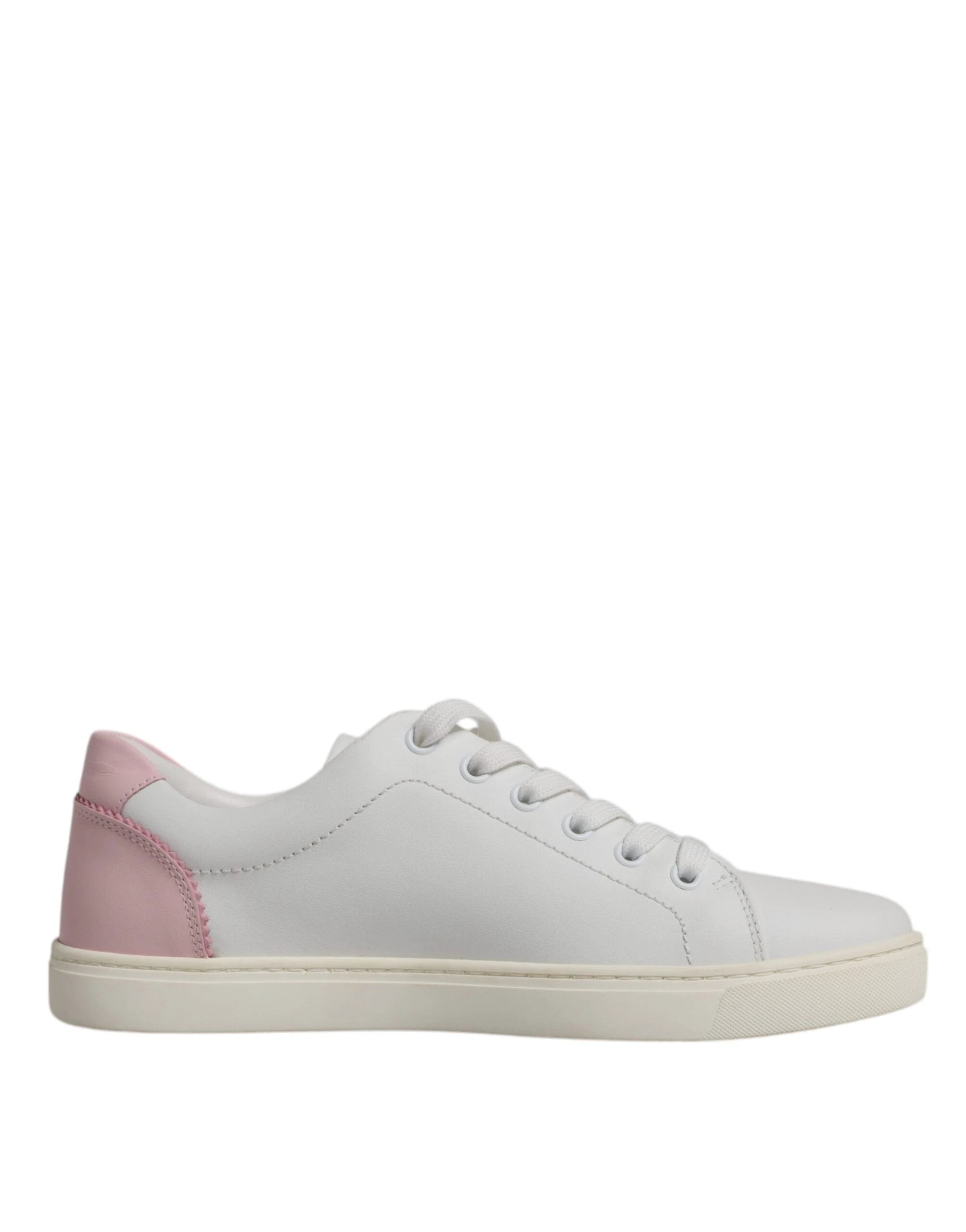 Dolce & Gabbana White Classic Calf Leather Sneakers Shoes by Dolce & Gabbana