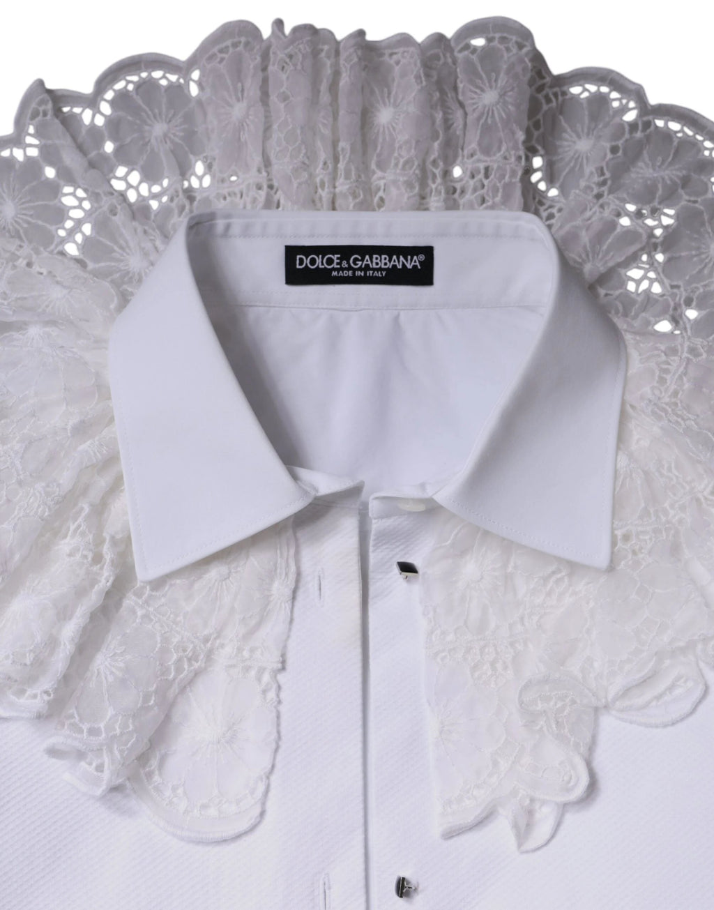 Dolce & Gabbana White Cotton Poplin Shirt Dress Blouse Top by Dolce & Gabbana