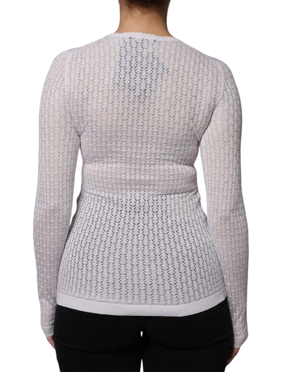 Dolce & Gabbana White Silk Button Down Cardigan Sweater by Dolce & Gabbana
