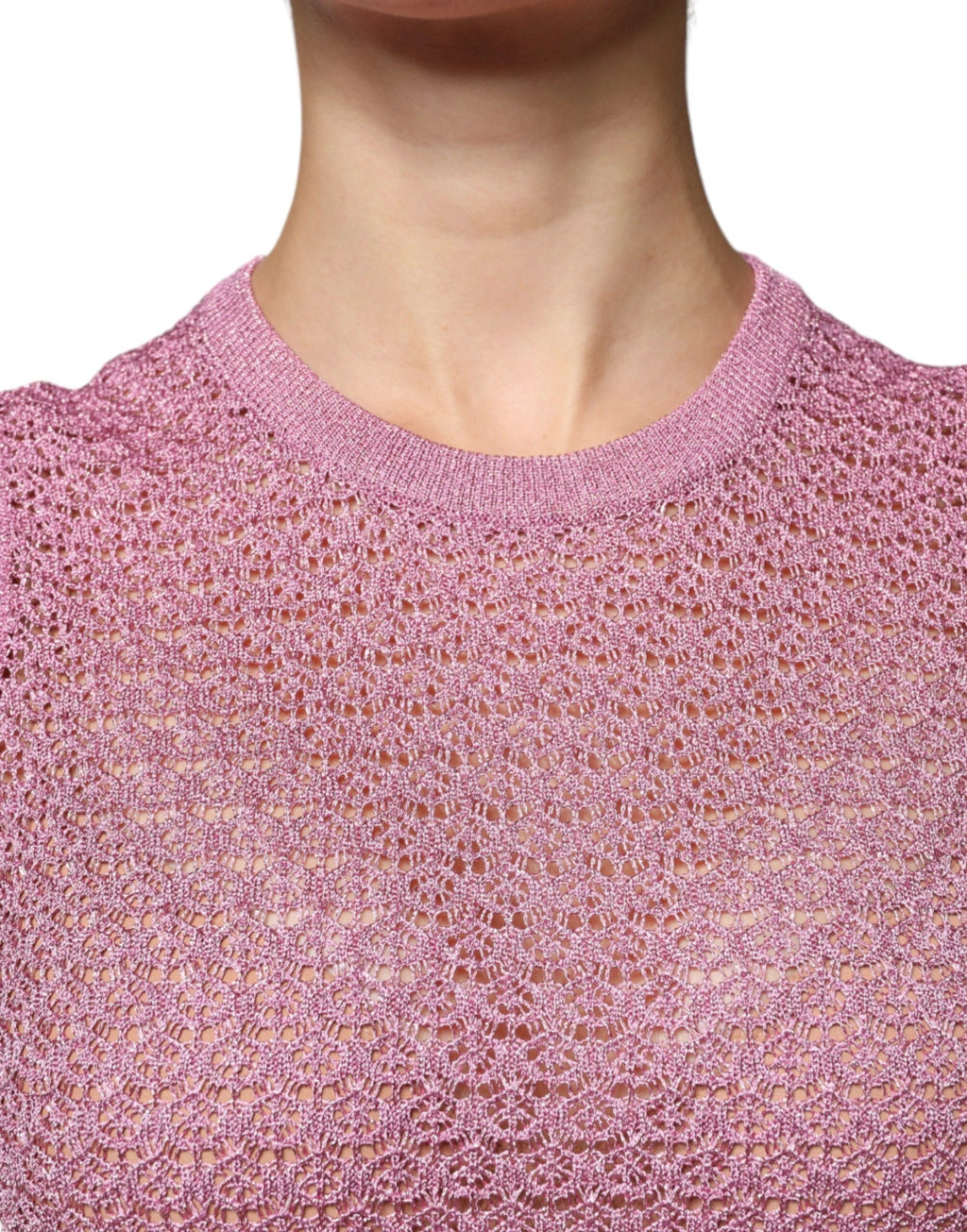 Dolce & Gabbana Pink Mesh See Through Sleeveless Tank Top by Dolce & Gabbana