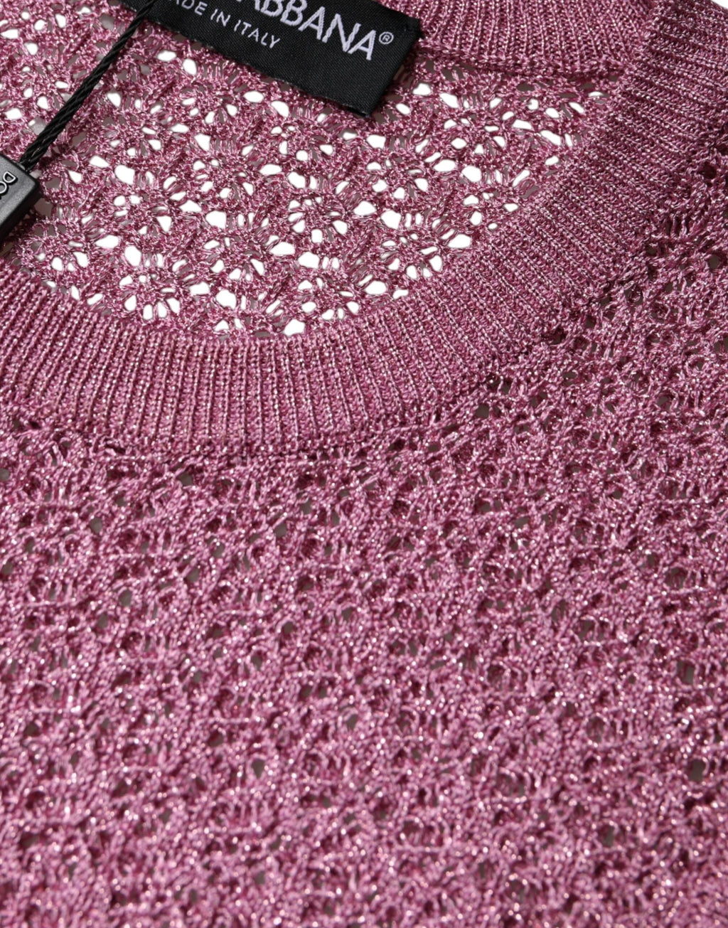 Dolce & Gabbana Pink Mesh See Through Sleeveless Tank Top by Dolce & Gabbana