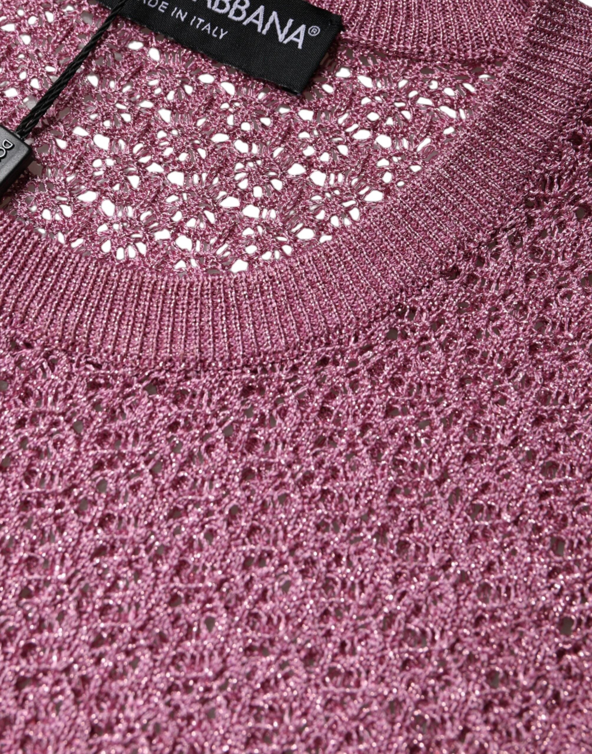 Dolce & Gabbana Pink Mesh See Through Sleeveless Tank Top by Dolce & Gabbana