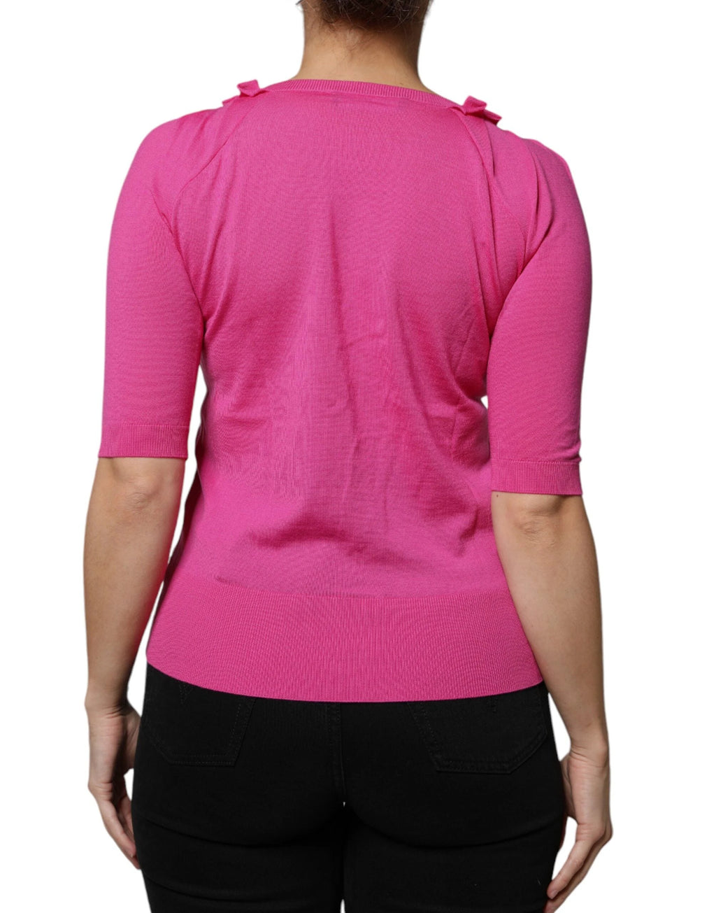 Dolce & Gabbana Pink Wool Button Down Cardigan Sweater by Dolce & Gabbana