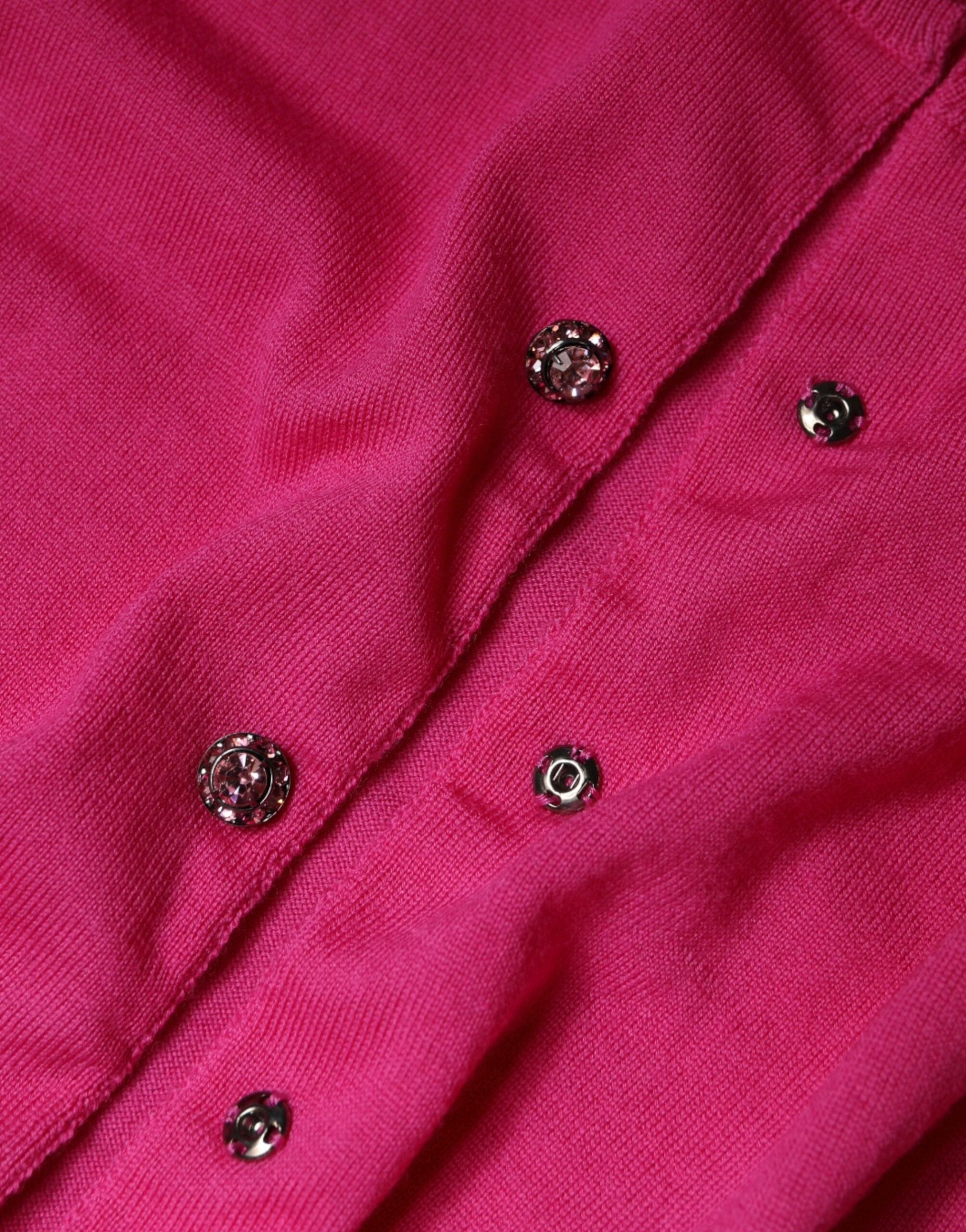 Dolce & Gabbana Pink Wool Button Down Cardigan Sweater by Dolce & Gabbana