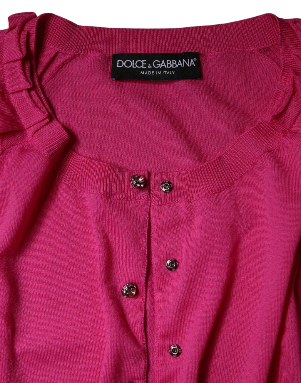 Dolce & Gabbana Pink Wool Button Down Cardigan Sweater by Dolce & Gabbana