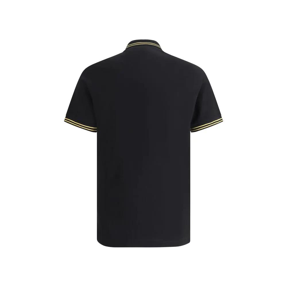 Versace Black Cotton Polo Shirt