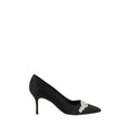 Manolo Blahnik Black Asapump Satin Pumps by Manolo Blahnik