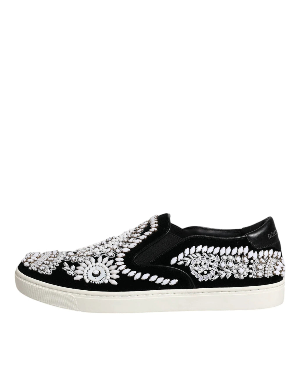 Dolce & Gabbana Black Embellished London Men Slip On Shoes by Dolce & Gabbana