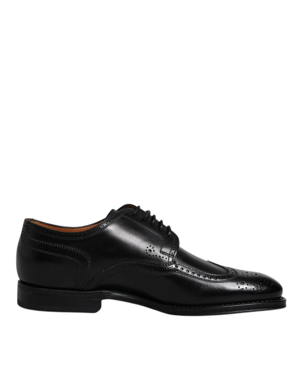 Dolce & Gabbana Black Leather Derby Wingtip Formal Shoes by Dolce & Gabbana