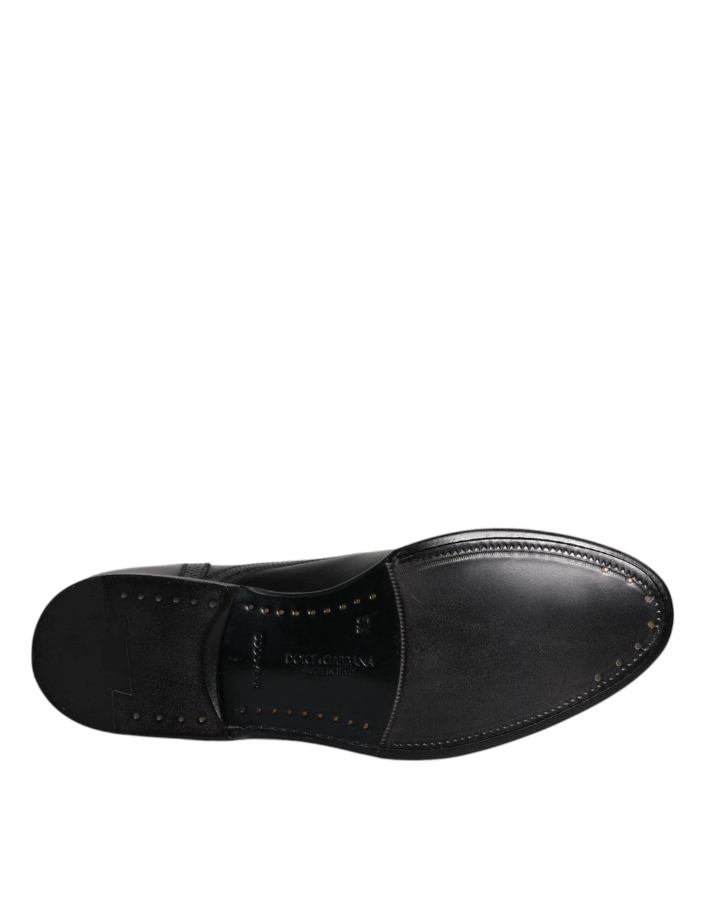 Dolce & Gabbana Black Leather Derby Wingtip Formal Shoes by Dolce & Gabbana