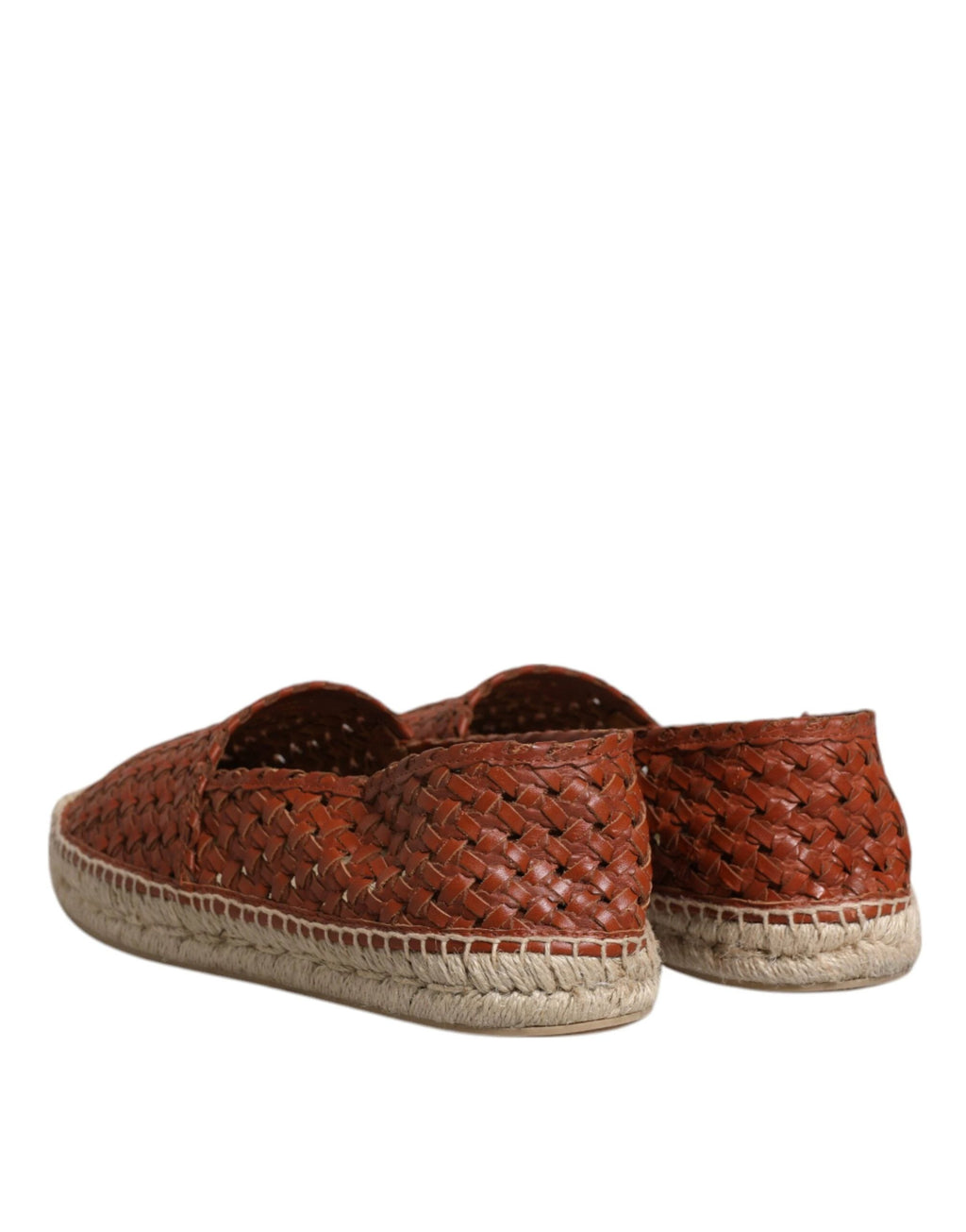 Dolce & Gabbana Maroon Woven Leather Men Espadrille Shoes by Dolce & Gabbana