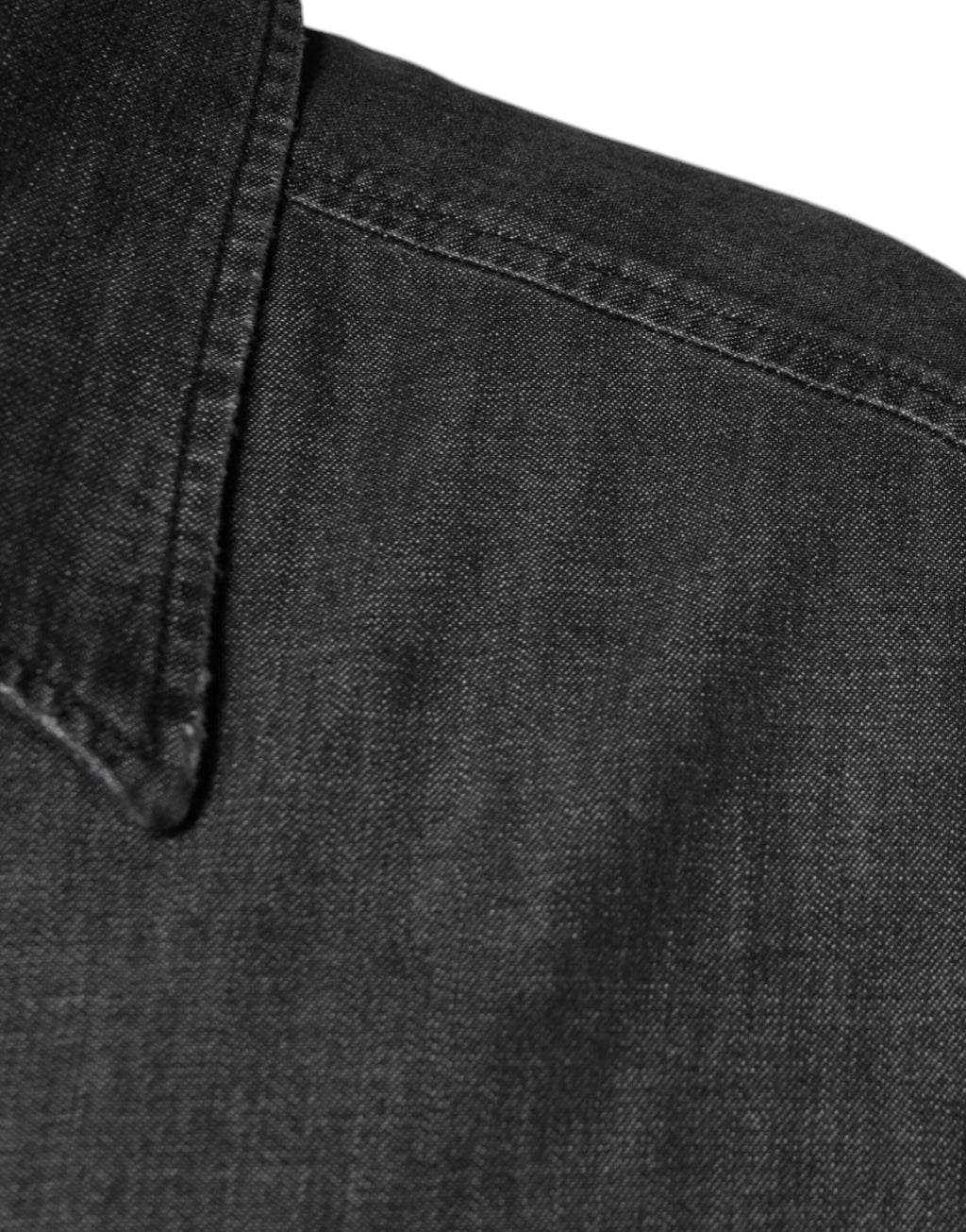 Dolce & Gabbana Black Logo Cotton Button Down Denim Shirt by Dolce & Gabbana