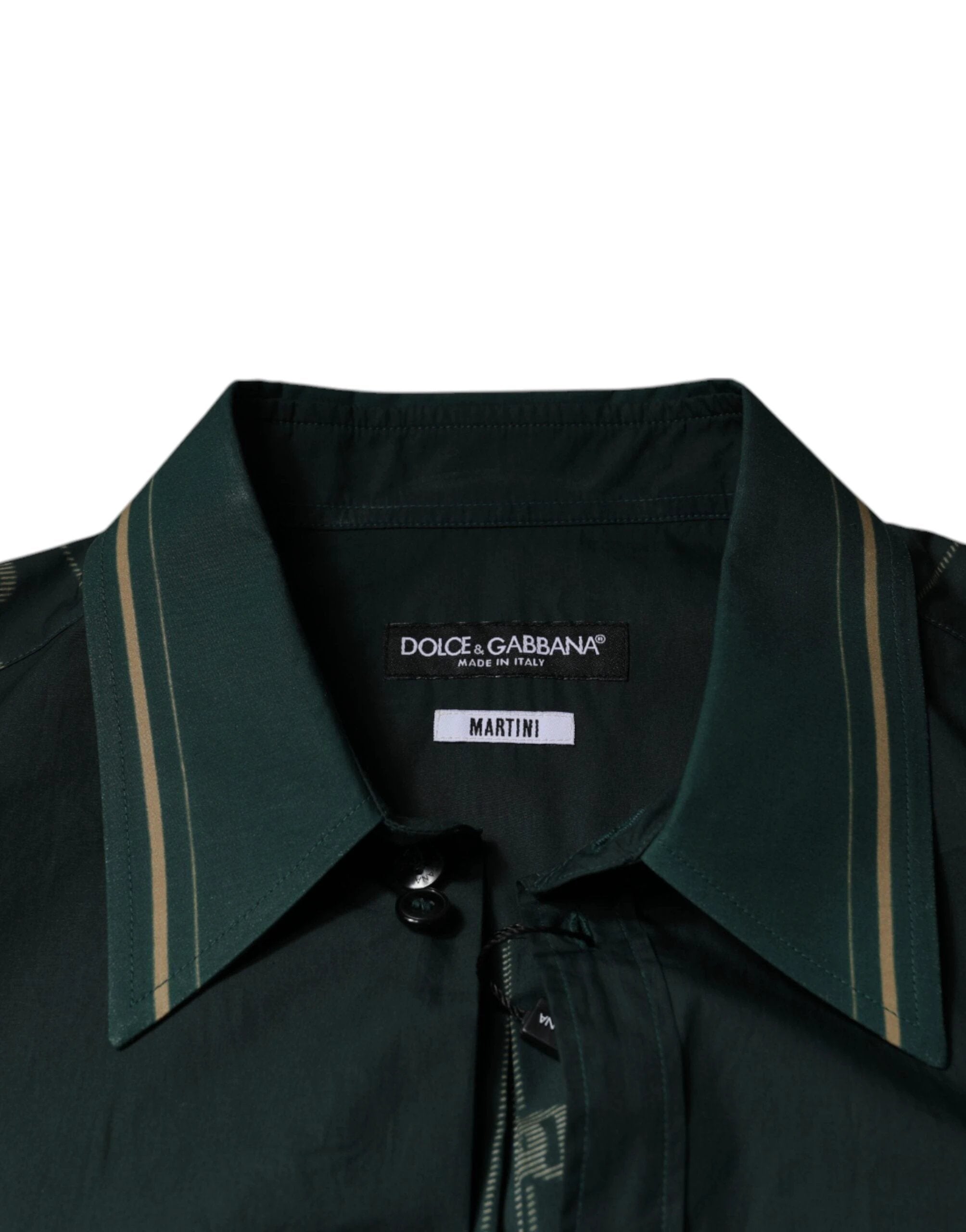 Dolce & Gabbana Green Logo Long Sleeve MARTINI Casual Shirt by Dolce & Gabbana