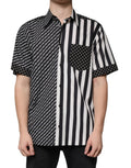 Dolce & Gabbana Black White Striped Button Down Casual Shirt by Dolce & Gabbana