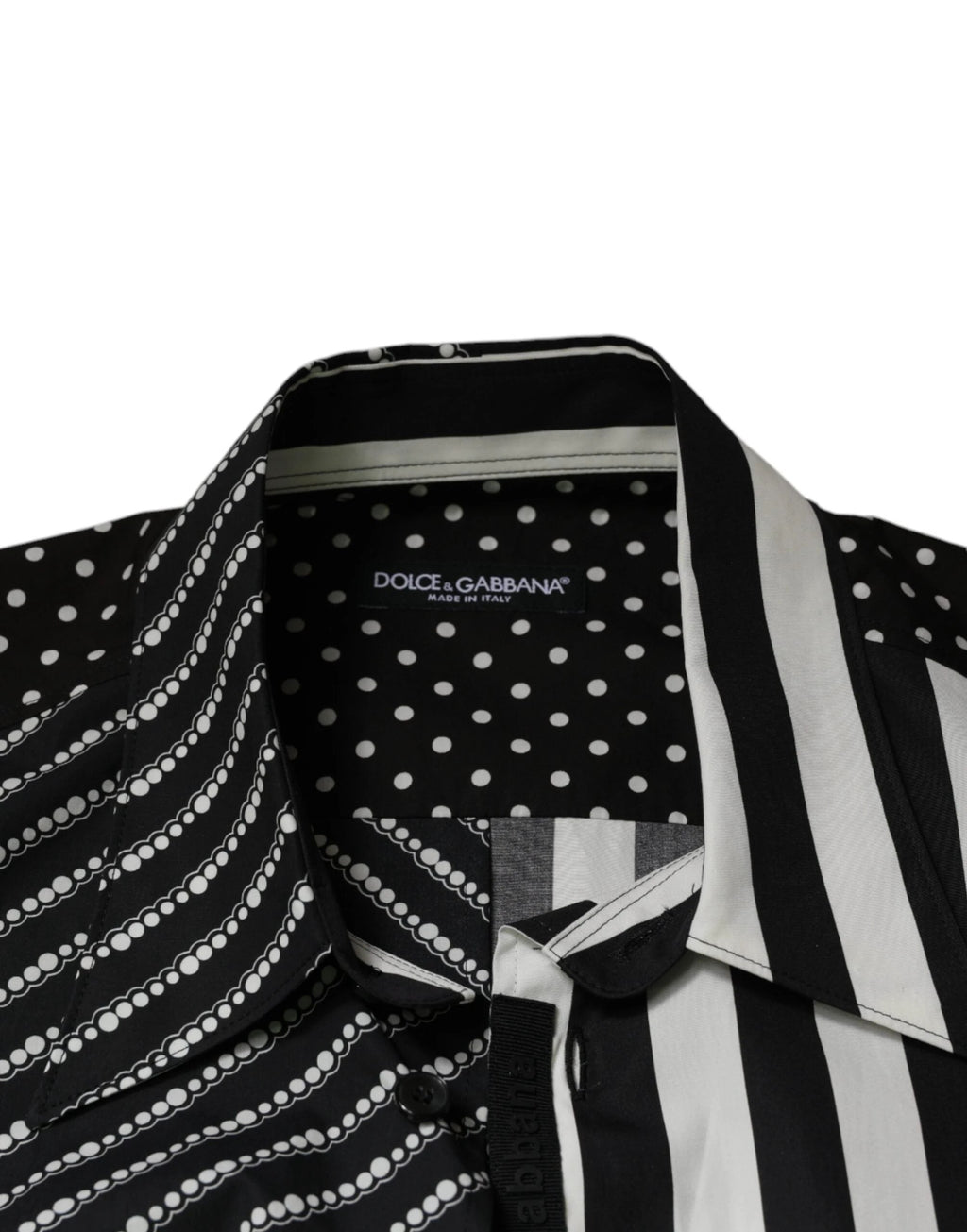 Dolce & Gabbana Black White Striped Button Down Casual Shirt by Dolce & Gabbana