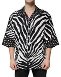 Dolce & Gabbana Black White Zebra Button Down Oversize Shirt by Dolce & Gabbana