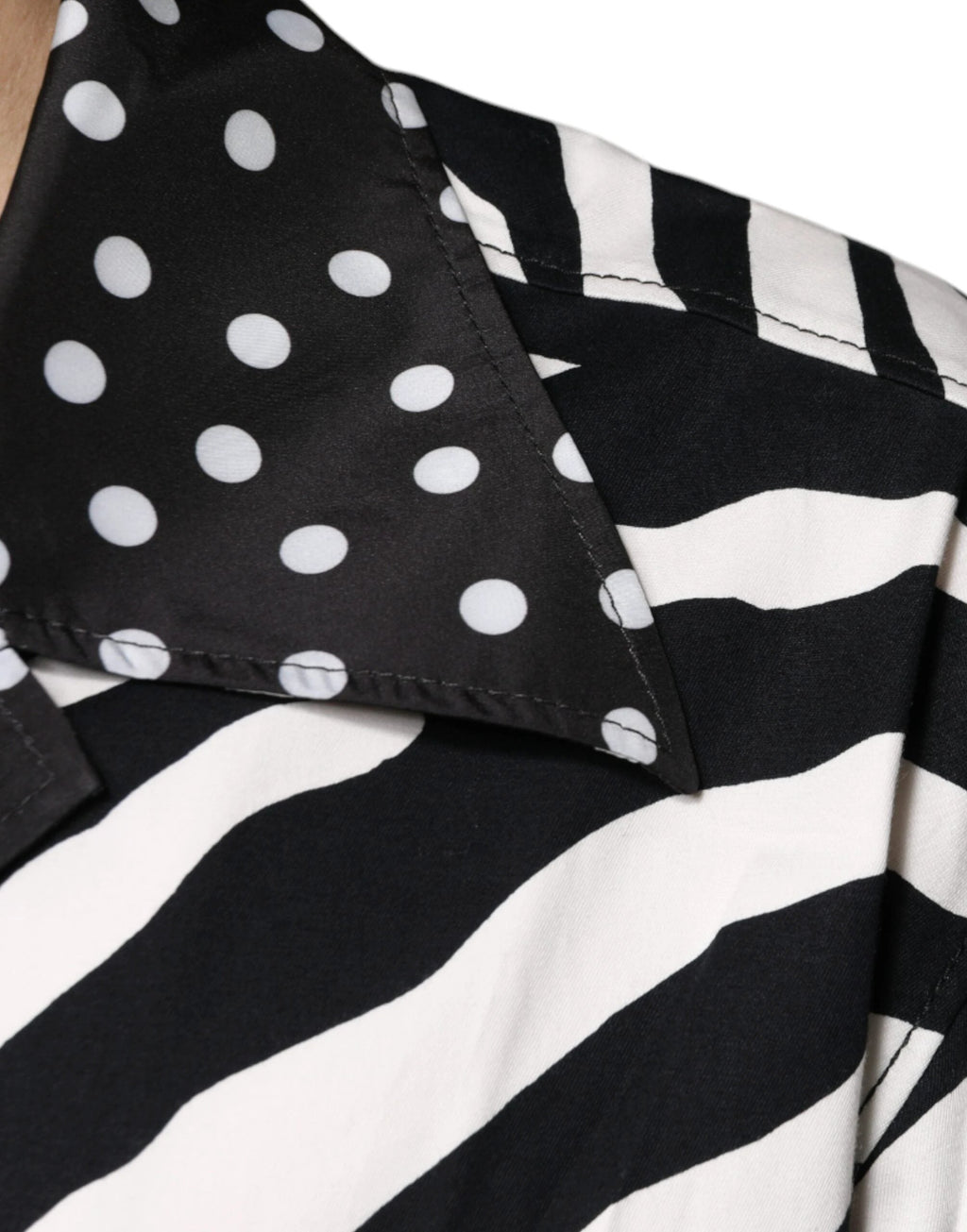 Dolce & Gabbana Black White Zebra Button Down Oversize Shirt by Dolce & Gabbana