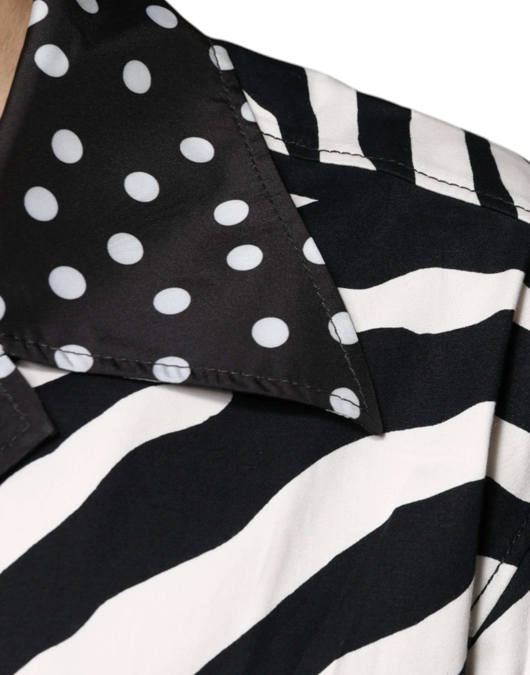 Dolce & Gabbana Black White Zebra Button Down Oversize Shirt by Dolce & Gabbana