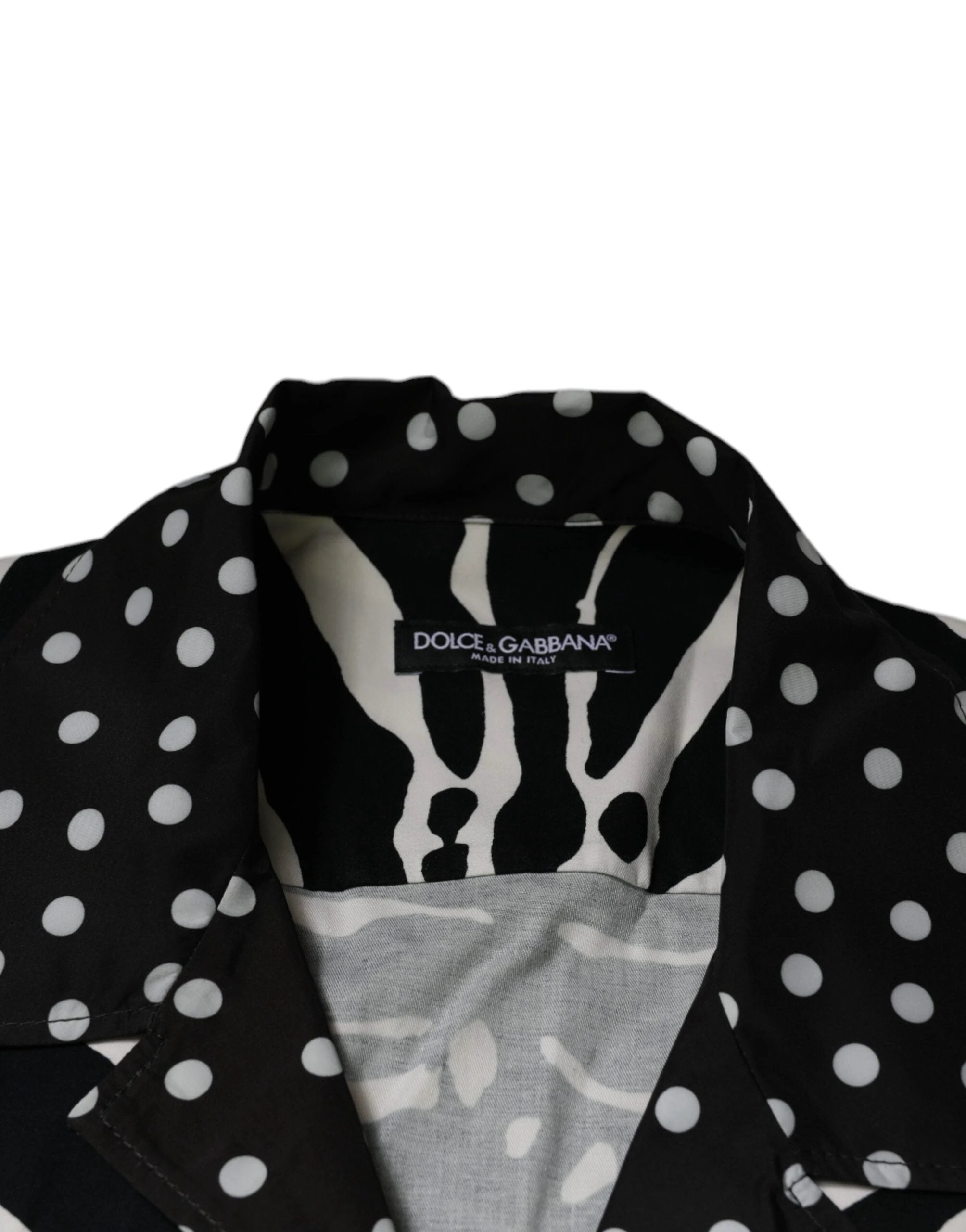 Dolce & Gabbana Black White Zebra Button Down Oversize Shirt by Dolce & Gabbana