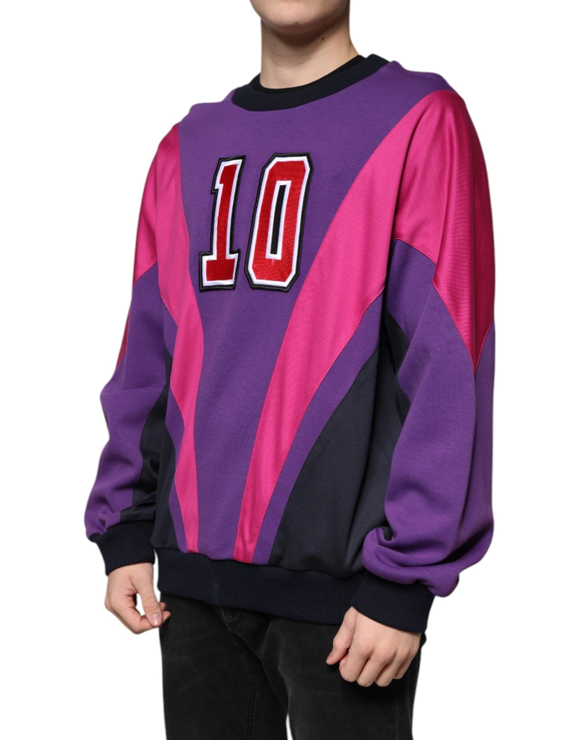 Dolce & Gabbana Multicolor Crew Neck Men Sweatshirt Sweater by Dolce & Gabbana