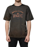 Dolce & Gabbana Brown Graphic Print Cotton Round Neck T-shirt by Dolce & Gabbana