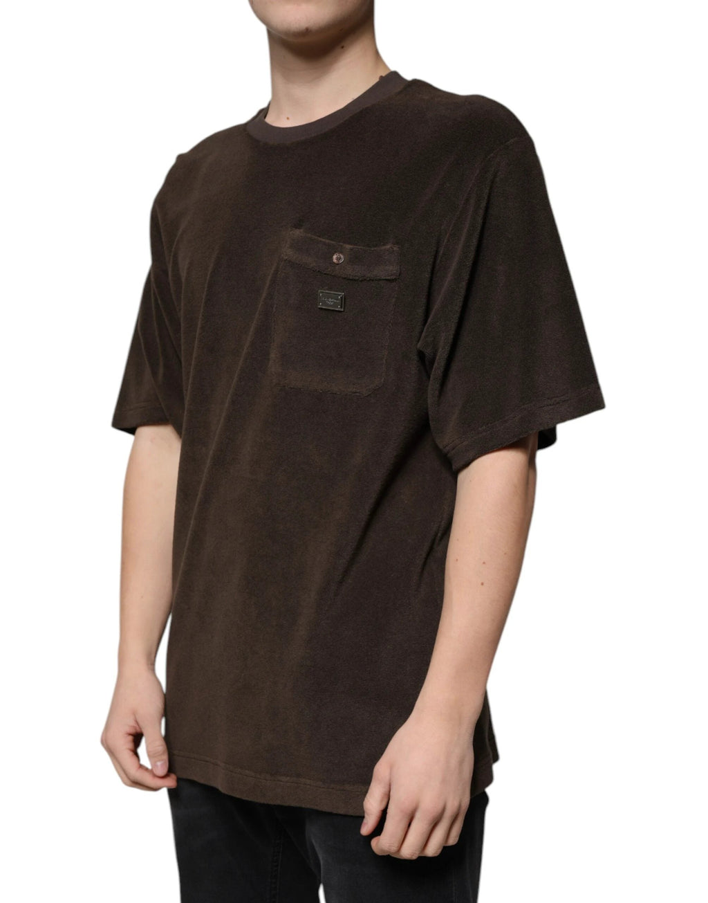 Dolce & Gabbana Brown Cotton Crew Neck Short Sleeves T-shirt by Dolce & Gabbana