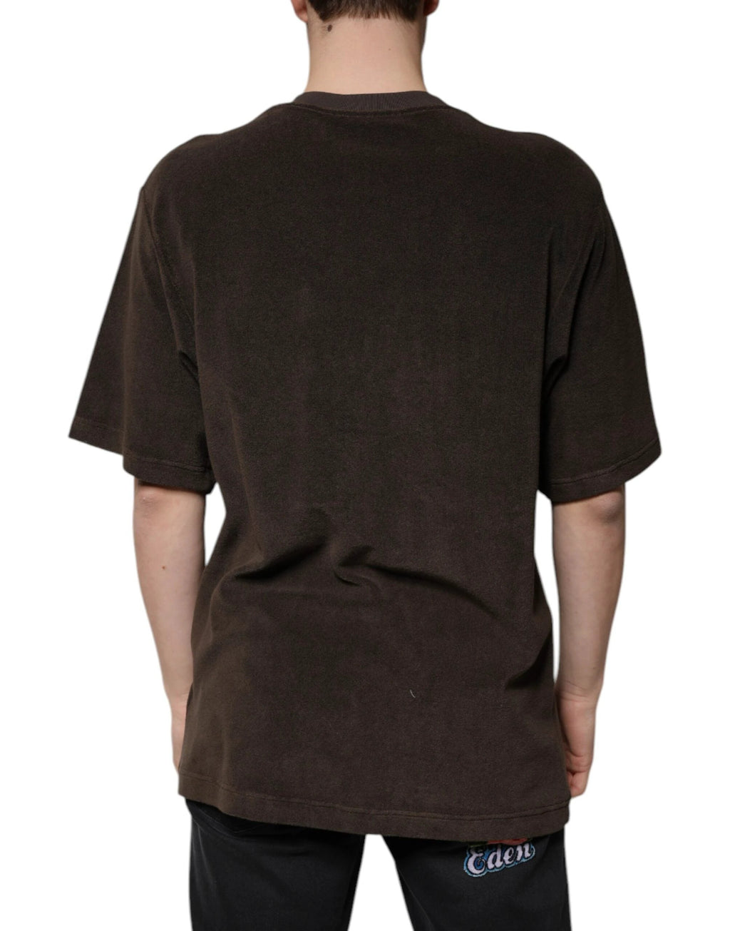 Dolce & Gabbana Brown Cotton Crew Neck Short Sleeves T-shirt by Dolce & Gabbana
