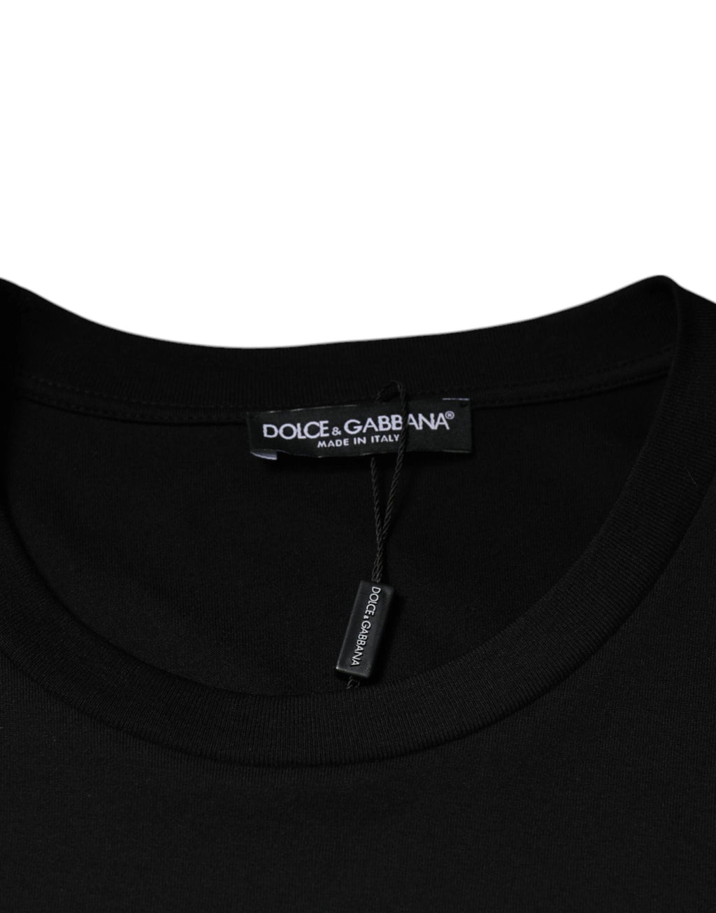 Dolce & Gabbana Black Cotton Crew Neck Short Sleeves T-shirt by Dolce & Gabbana