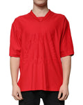 Dolce & Gabbana Red Cotton V-neck Short Sleeves T-shirt by Dolce & Gabbana