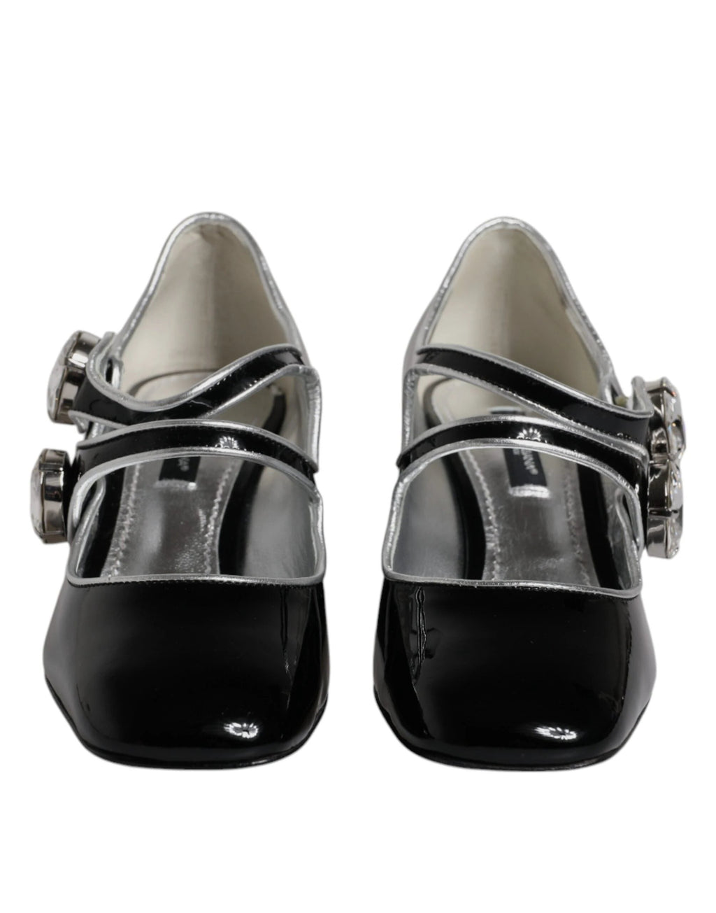 Dolce & Gabbana Black Patent Leather Crystal Mary Jane Pumps Shoes by Dolce & Gabbana