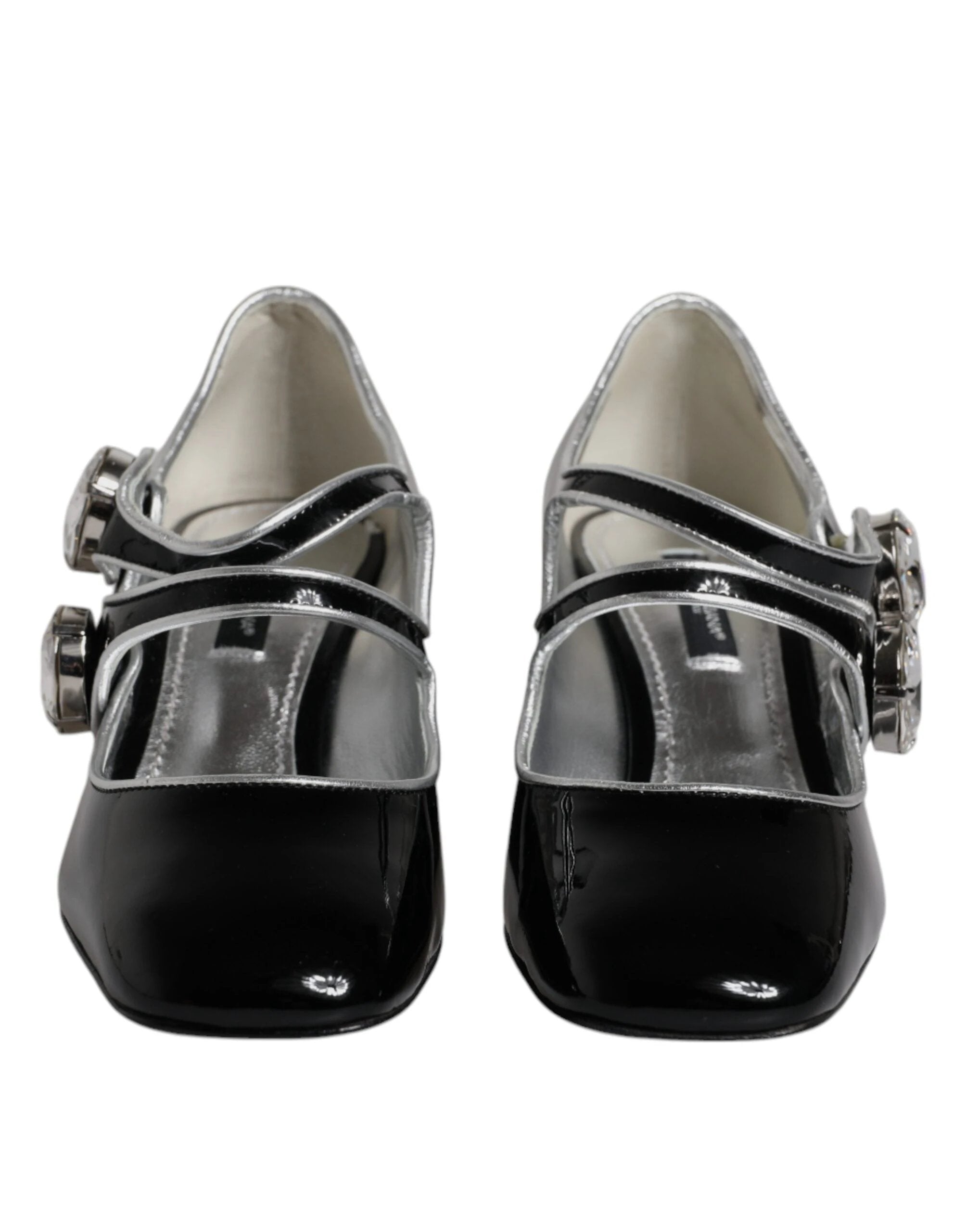Dolce & Gabbana Black Patent Leather Crystal Mary Jane Pumps Shoes by Dolce & Gabbana