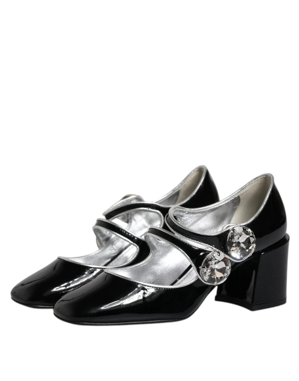 Dolce & Gabbana Black Patent Leather Crystal Mary Jane Pumps Shoes by Dolce & Gabbana