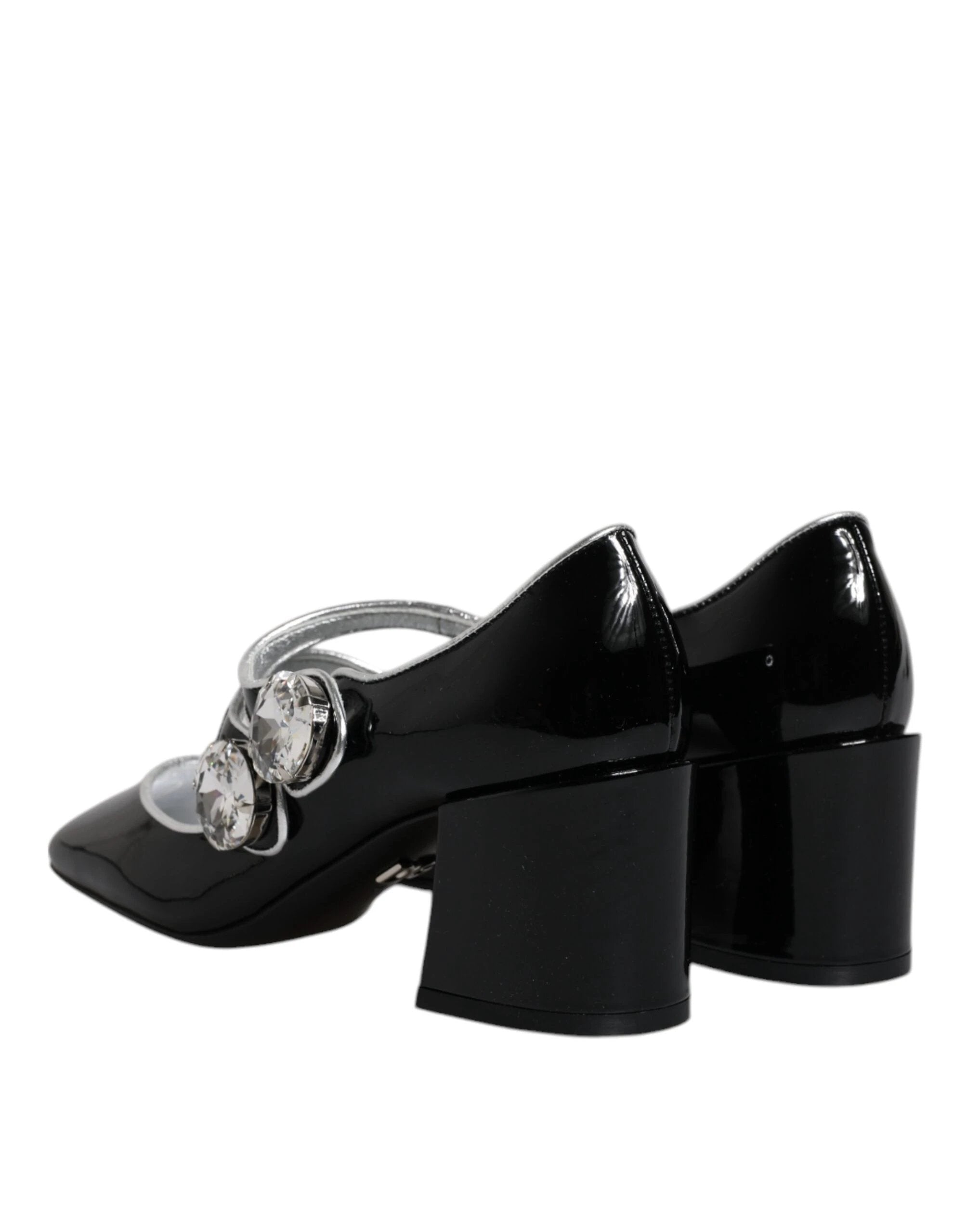 Dolce & Gabbana Black Patent Leather Crystal Mary Jane Pumps Shoes by Dolce & Gabbana