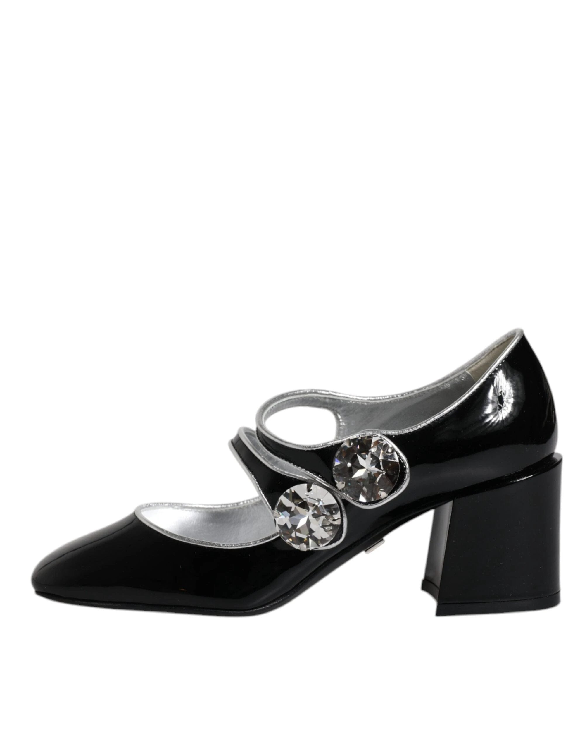 Dolce & Gabbana Black Patent Leather Crystal Mary Jane Pumps Shoes by Dolce & Gabbana