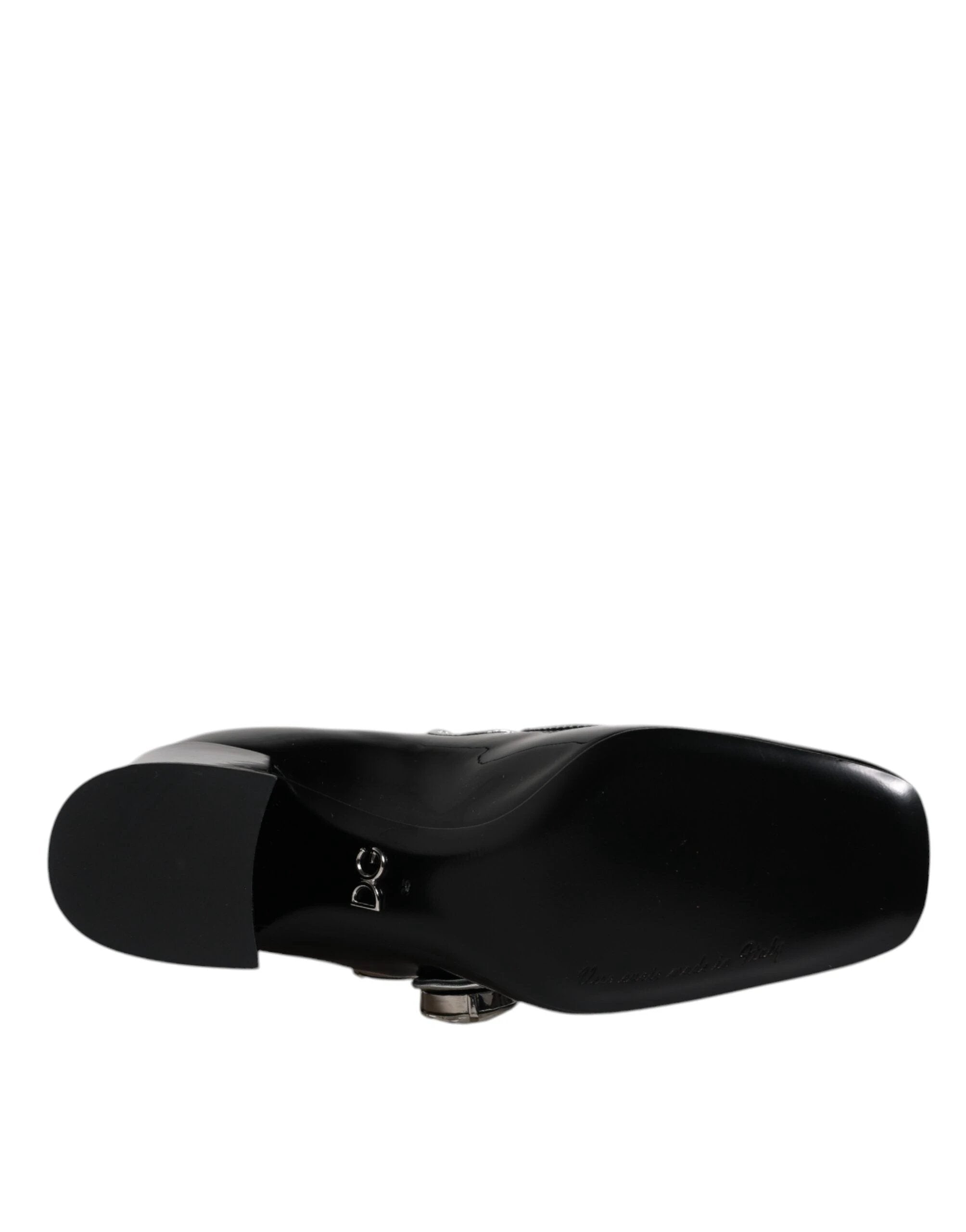 Dolce & Gabbana Black Patent Leather Crystal Mary Jane Pumps Shoes by Dolce & Gabbana