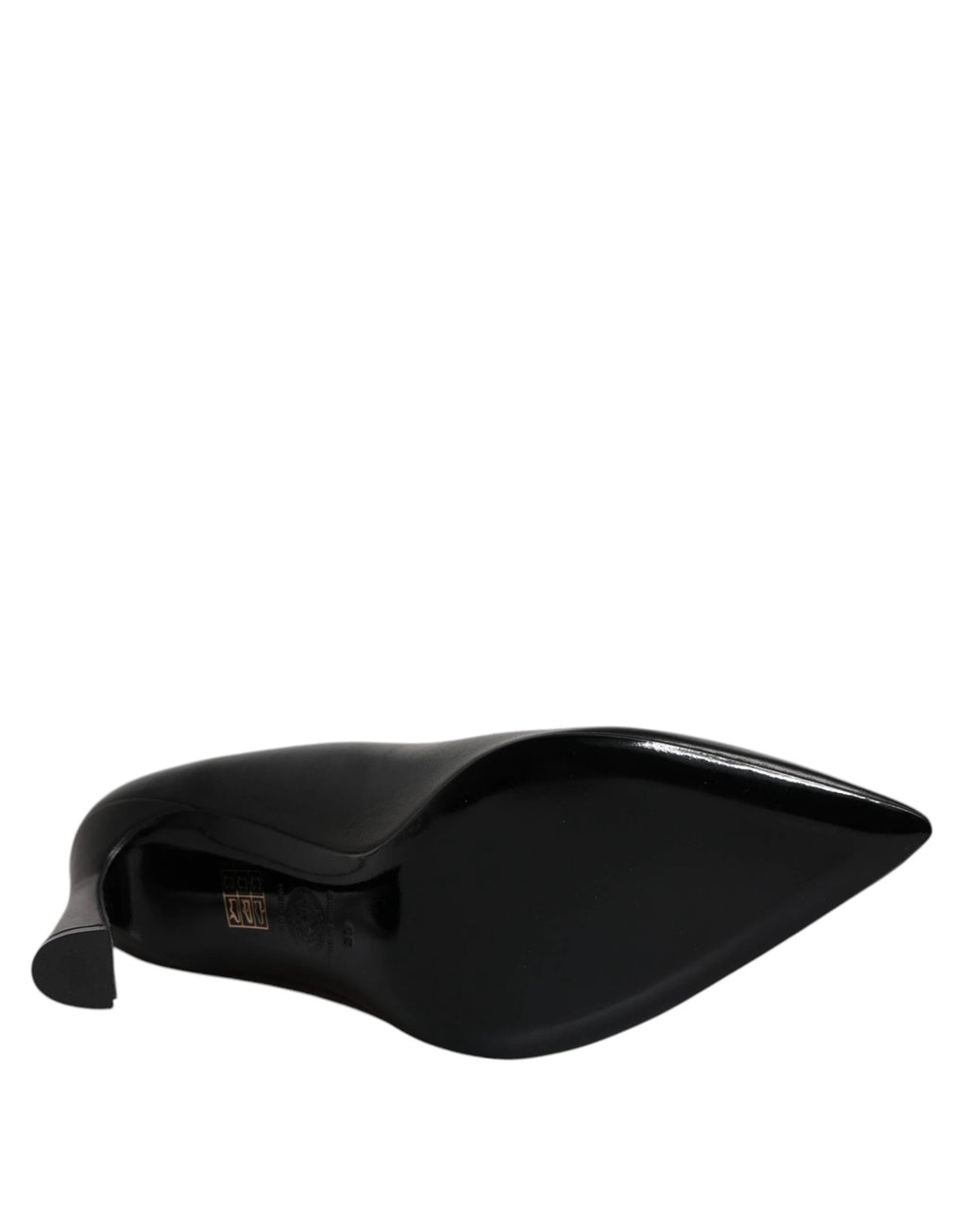 Versace Black Leather Logo Plaque High Heels Pumps Shoes by Versace