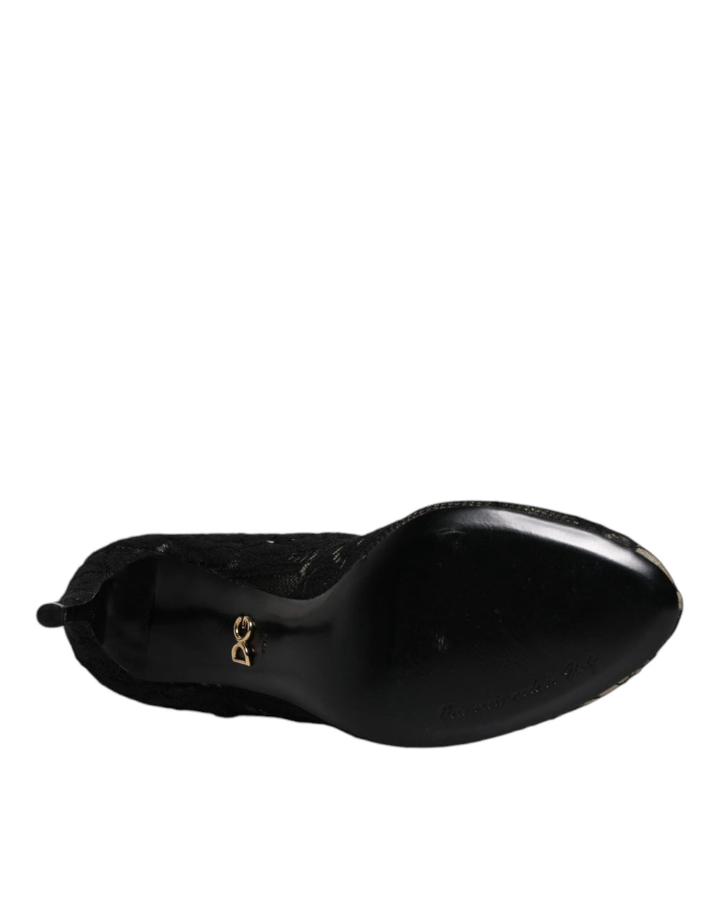 Dolce & Gabbana Black Lace Stretch Heels Mid Calf Boots Shoes by Dolce & Gabbana