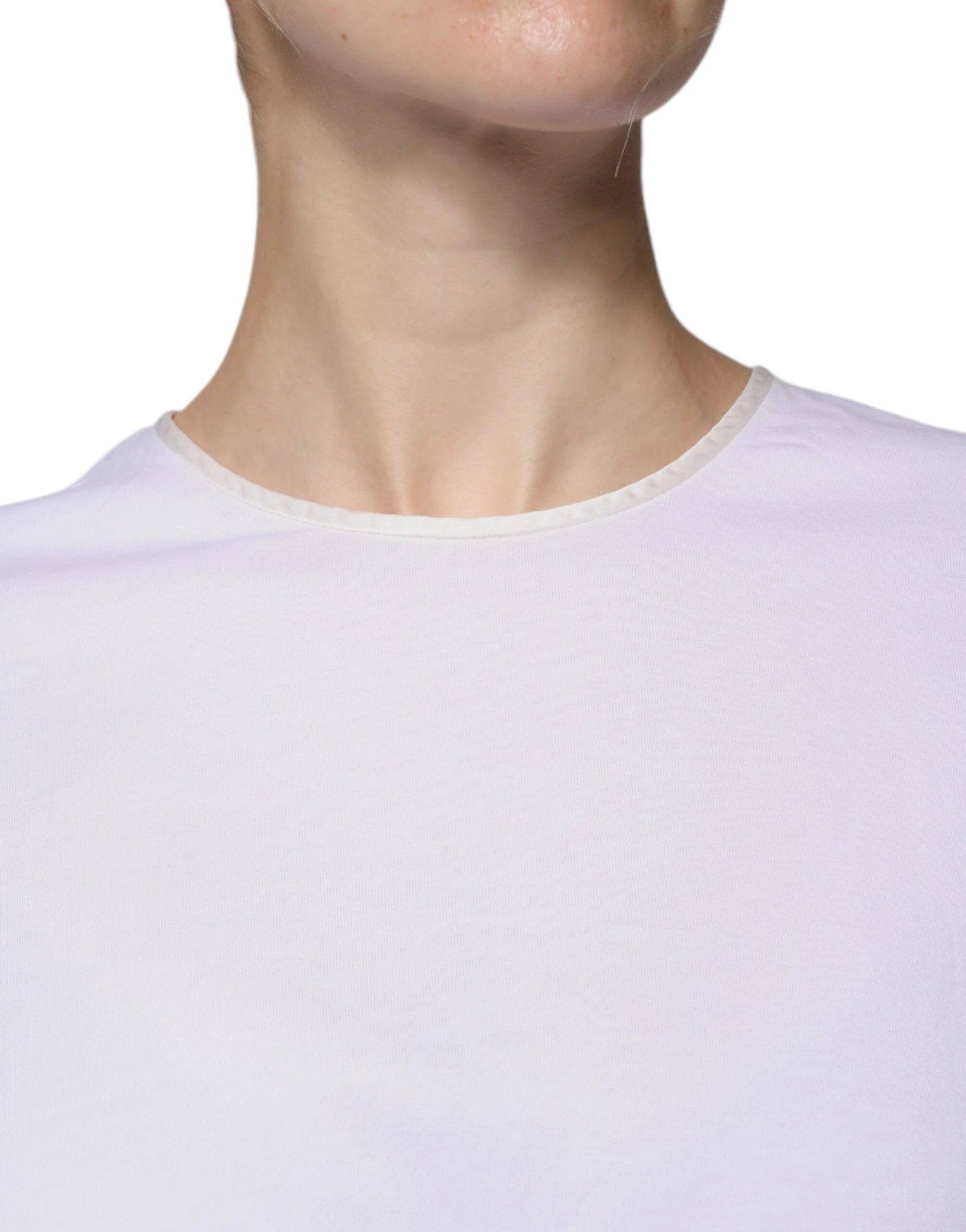 Dolce & Gabbana White Cotton Silk Round Neck Wrap Blouse Top by Dolce & Gabbana