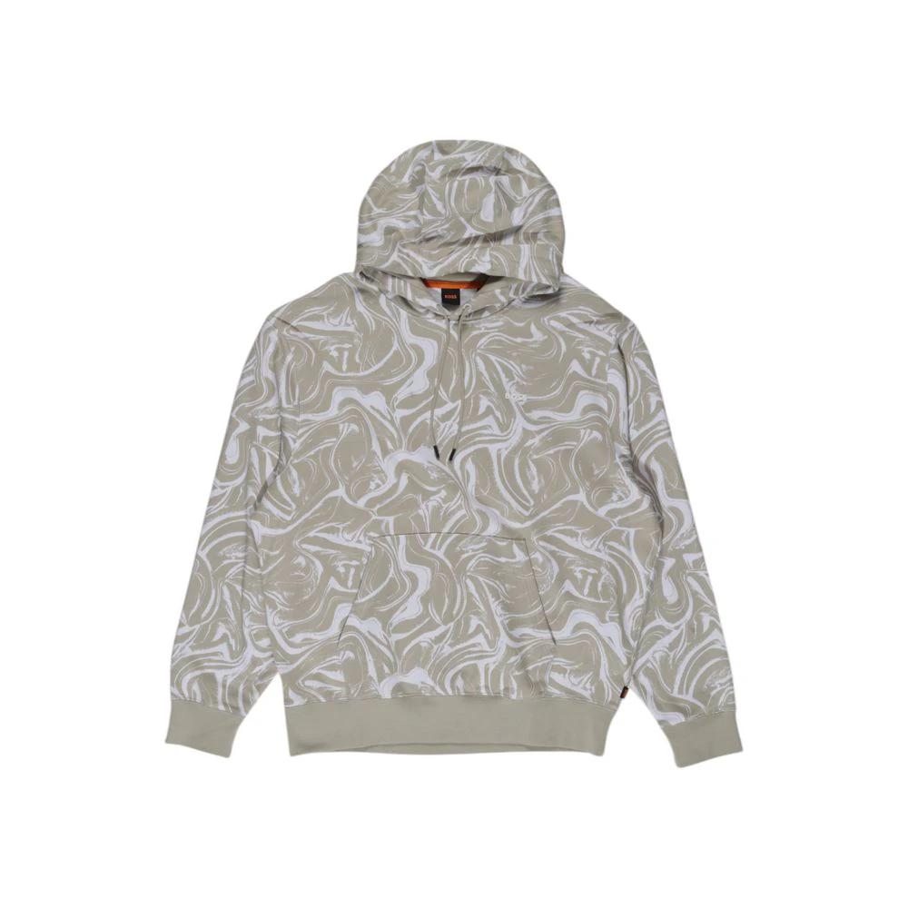 Hugo Boss Beige Cotton Hoodie by Hugo Boss