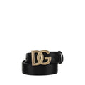 Ceinture Dolce &amp; Gabbana Bos Taurus Regular en cuir de veau noir