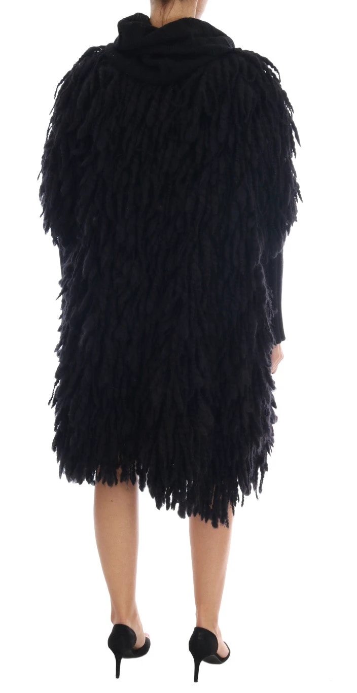 Dolce & Gabbana Black Fringes Wool Pullover Sweater by Dolce & Gabbana