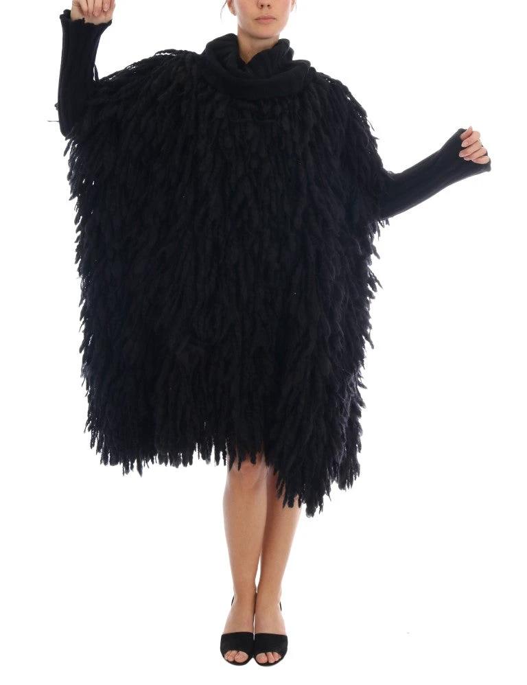 Dolce & Gabbana Black Fringes Wool Pullover Sweater by Dolce & Gabbana